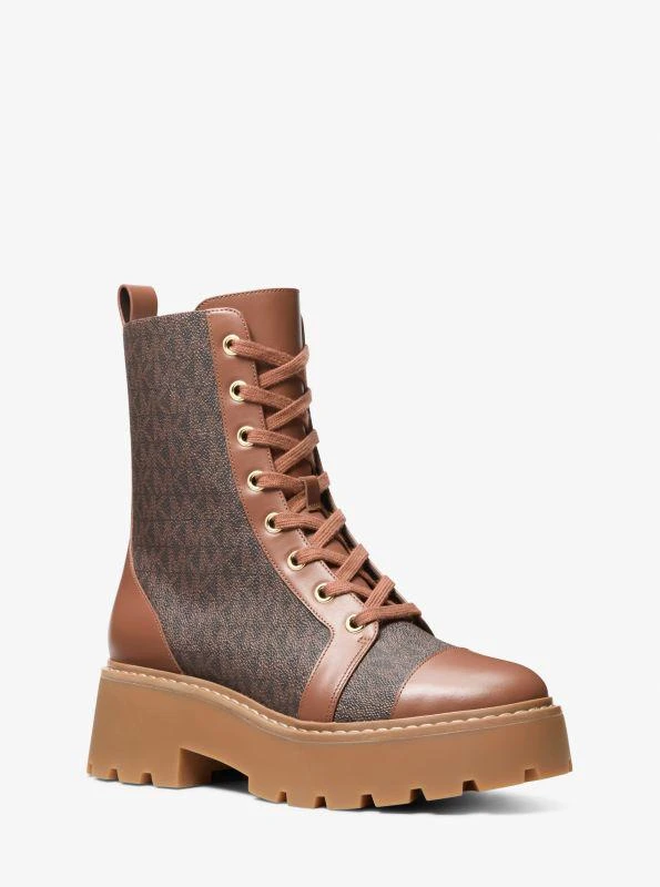 Michael Kors Blake Signature Logo and Leather Boot