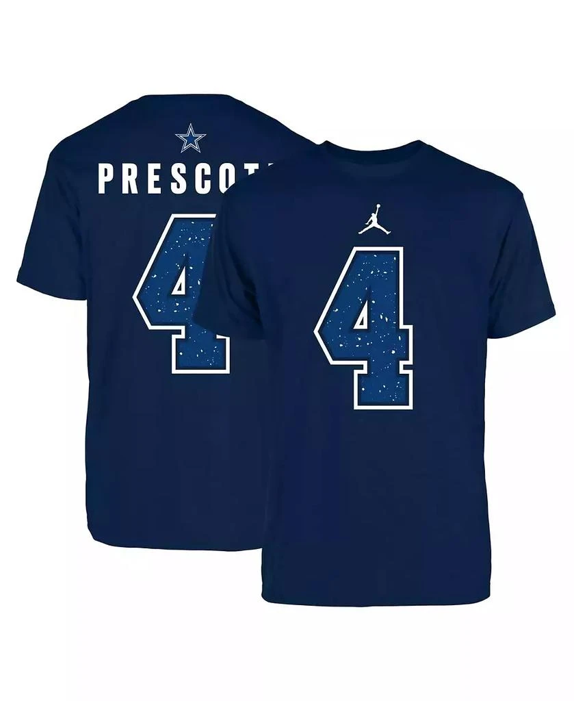 Jordan Men's Dak Prescott Navy Dallas Cowboys Name and Number T-shirt 1