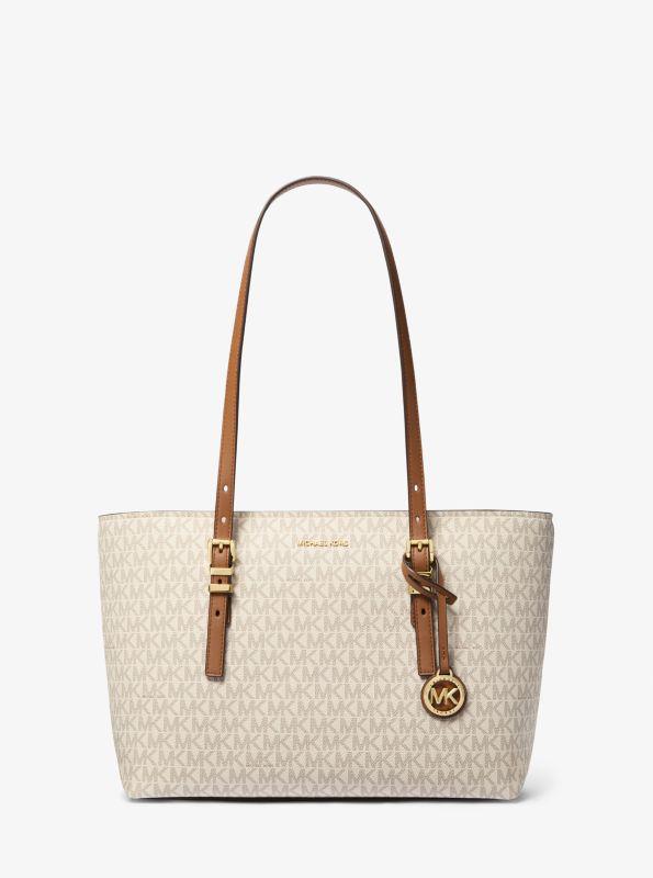 Michael Kors Quinn Medium Signature Logo and Leather Tote Bag
