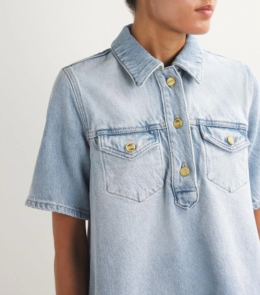 Ganni Heavy-Denim Mini Shirt Dress - Shirts - BeyondStyle Ganni Heavy-Denim Mini Shirt Dress - Shirts - BeyondStyle