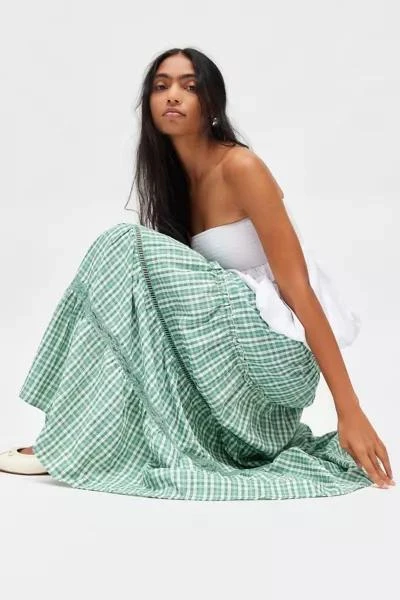 Daisy Street Daisy Street Tiered Gingham Maxi Skirt 3