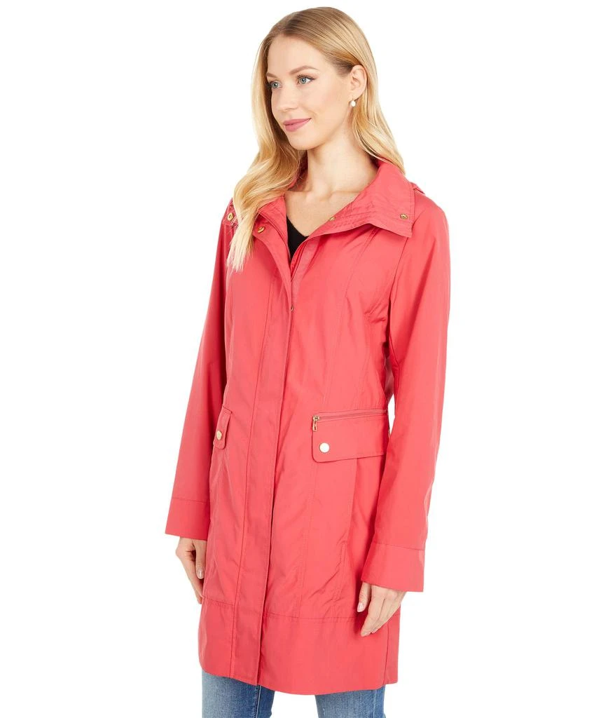 Cole Haan 34 1/2" Single Breasted Rain Jacket with Removable Hood 2