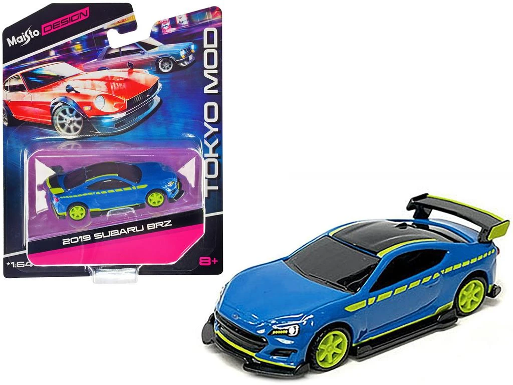 Maisto 2019 Subaru BRZ Blue with Black Top and Bright Green Accents "Tokyo Mod" " Design" Series 1/64 Diecast Model Car by 1