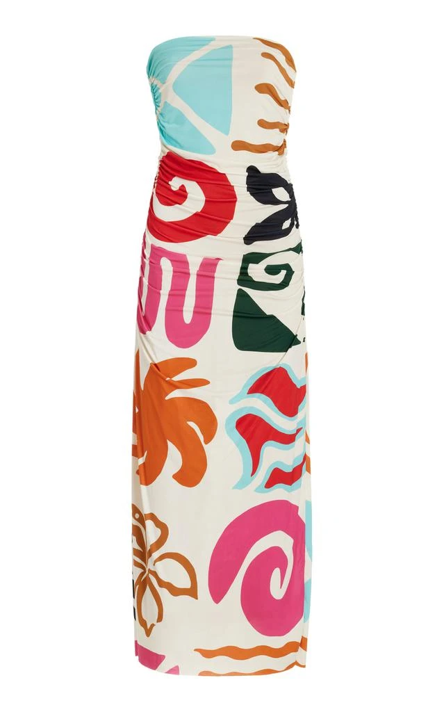 Cala de la Cruz Cala de la Cruz - Exclusive Daphne Strapless Printed Jersey Maxi Dress - Multi - M - Moda Operandi 1