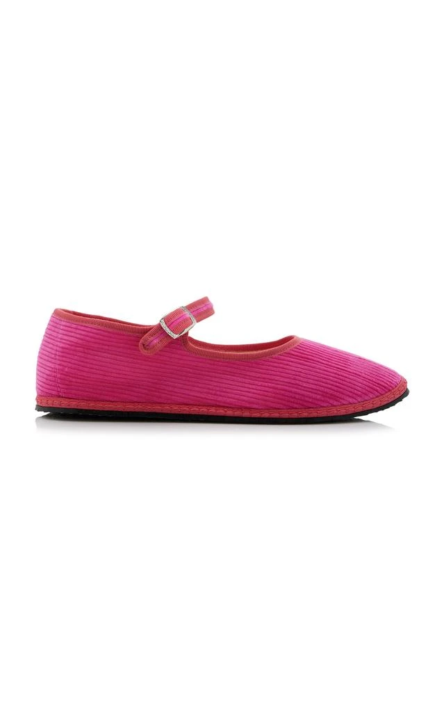 ViBi VENEZiA ViBi VENEZiA - Velvet Corduroy Mary Jane Flats - Pink - IT 36 - Moda Operandi 1