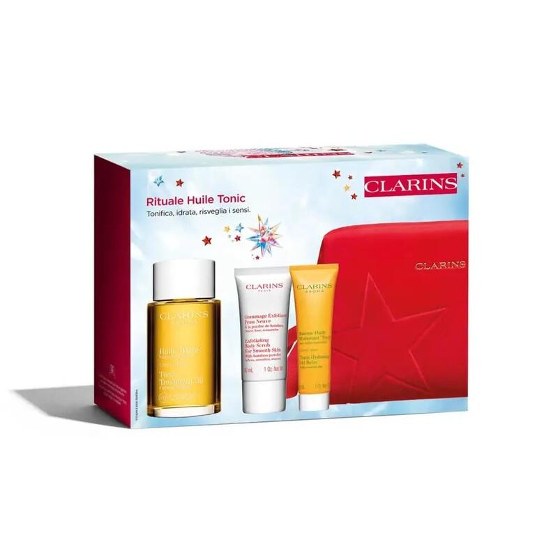 Clarins Clarins- Huile Tonic Body Care Gift Set (HUILE TONIC 100ML + EXFOLIATING BODY SCRUB 30ML + TONING BODY BALM 30ML )