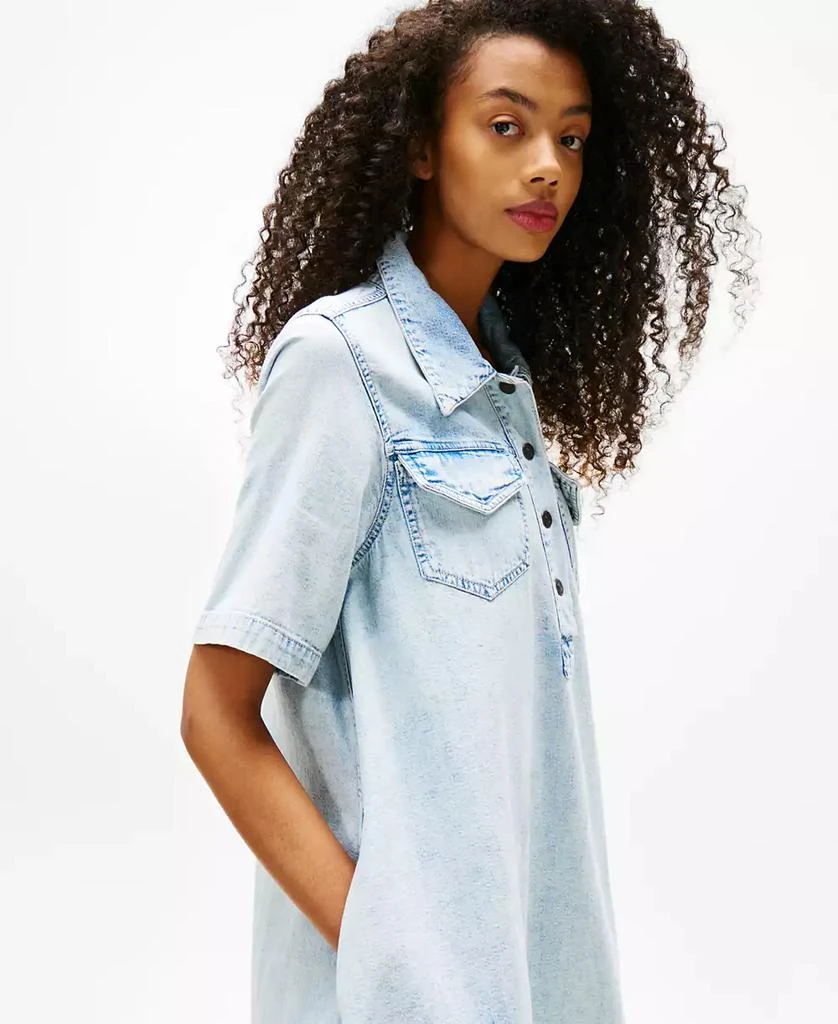 Tommy Jeans Women's Cotton A-Line Faded Denim Dress 2