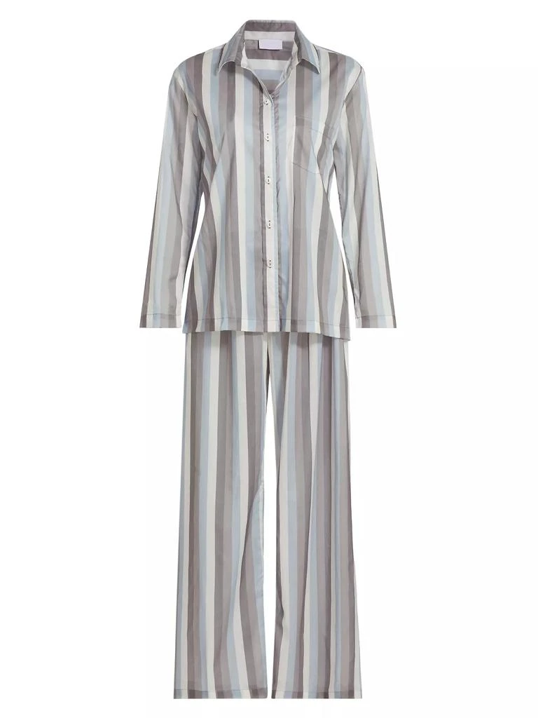 Pour Les Femmes Striped Cotton Long-Sleeve Pajamas 1
