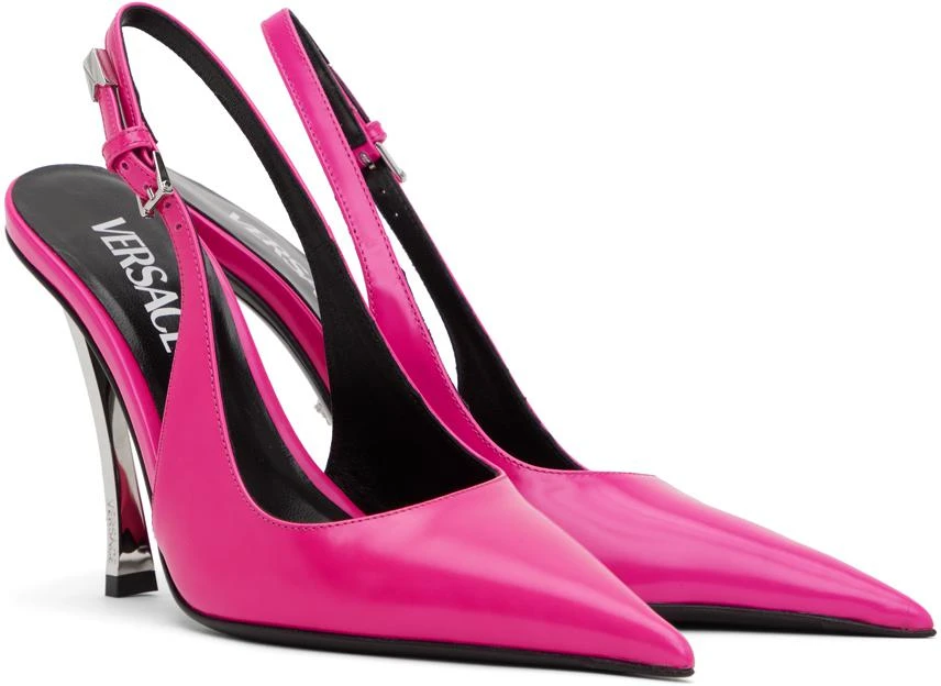 Versace Pink Pin-Point Slingback Pumps 4