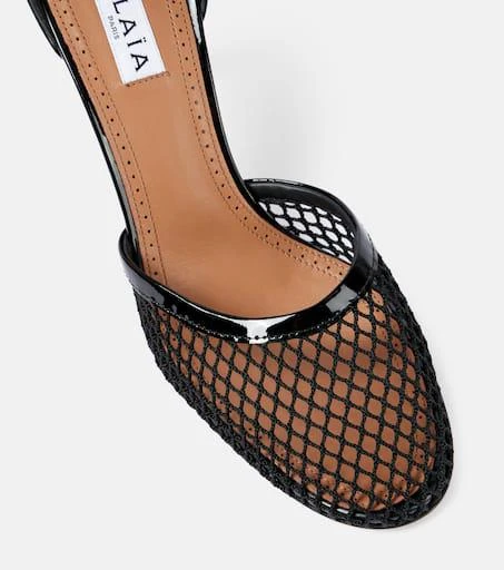 Alaïa Leather-trimmed mesh pumps 5