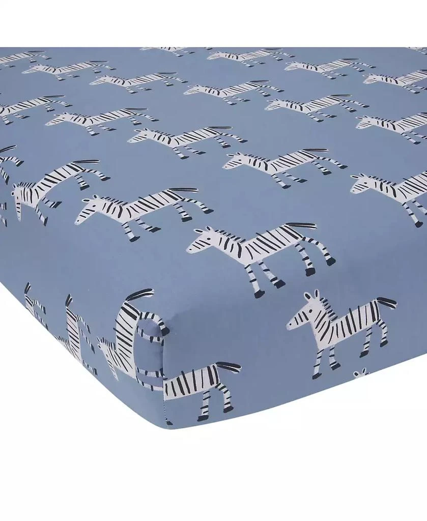 Lambs 
Ivy Baby Signature Zebra Blue Organic Cotton Breathable Fitted Crib Sheet