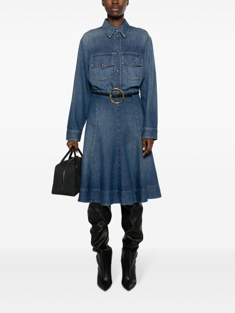 Khaite LENNOX DENIM MIDI SKIRT