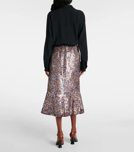 Dries Van Noten Sequined wool-blend midi skirt 3