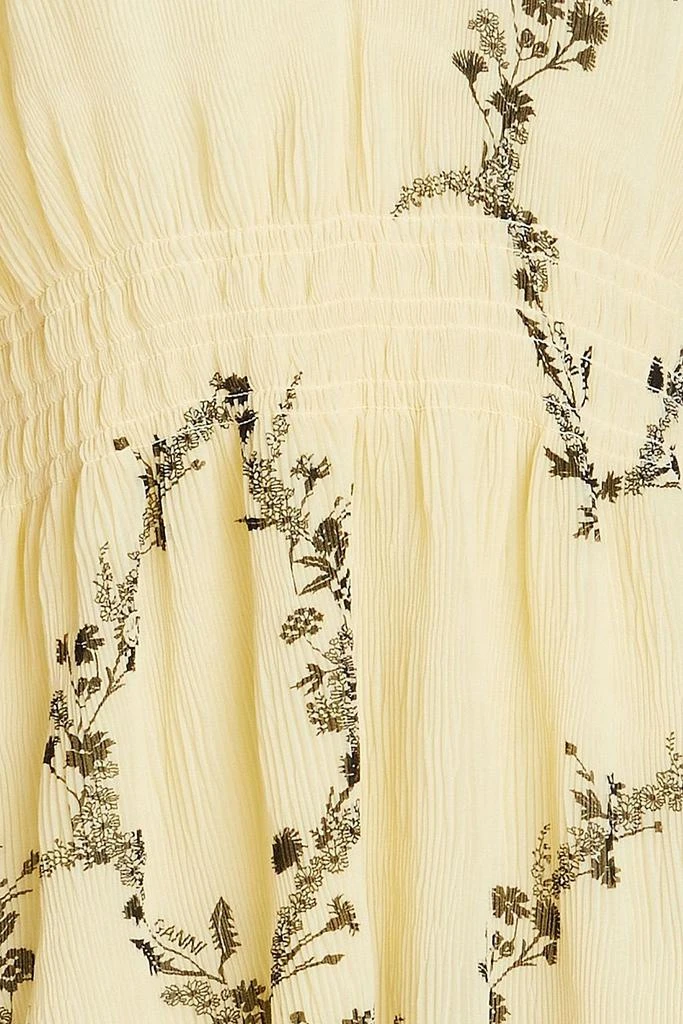 GANNI Floral-print plissé-georgette mini dress 4
