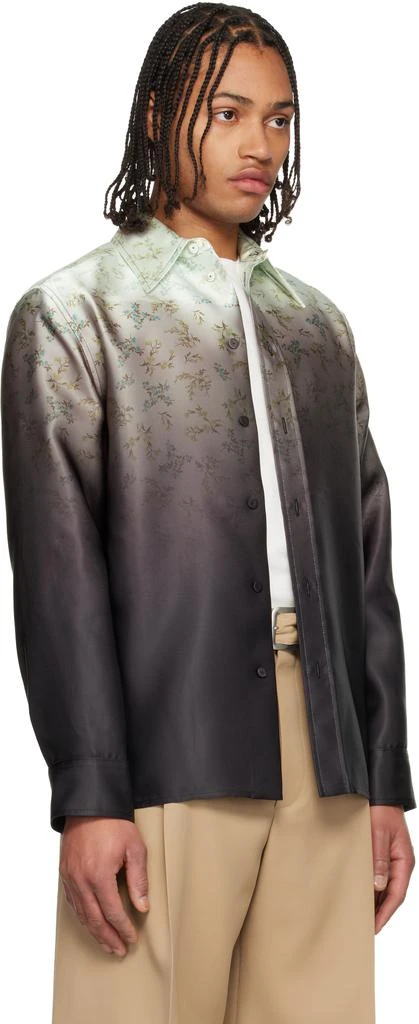 Jil Sander Green 
Black Floral Shirt 2