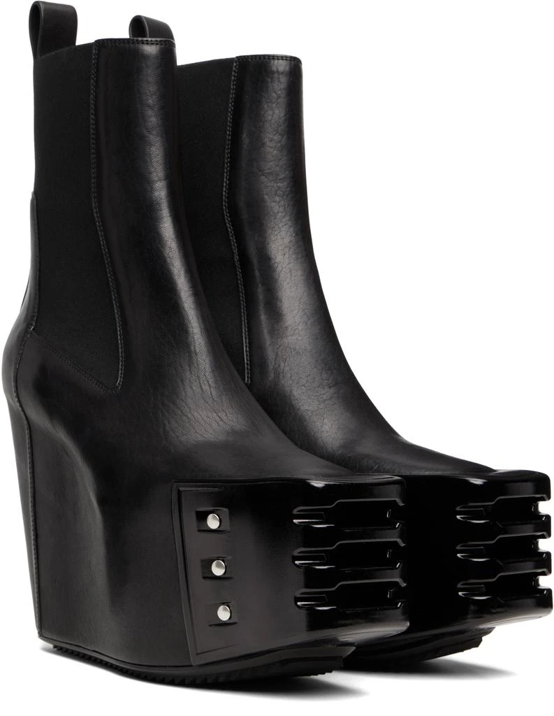 Rick Owens Black Grilled Wedge Beatle Chelsea Boots 4