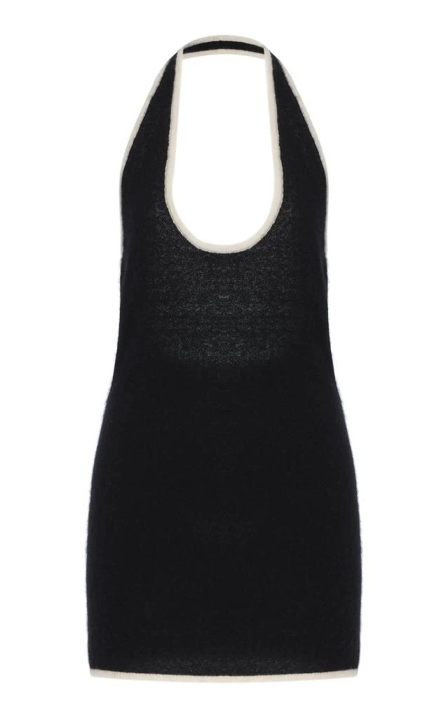 aya muse dress black Laine | Tie Front Black Cropped Midi Shirt Dress main image 0