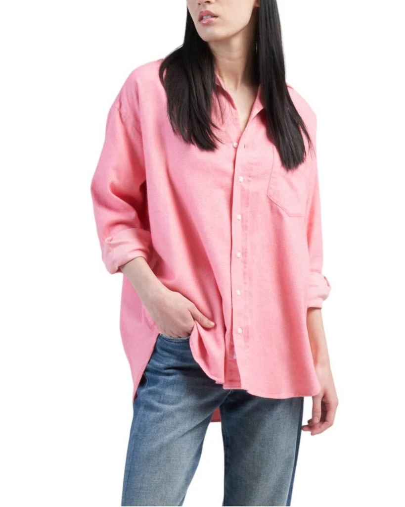 Frank & Eileen Shirley Oversized Button Up Shirt In Pink 2
