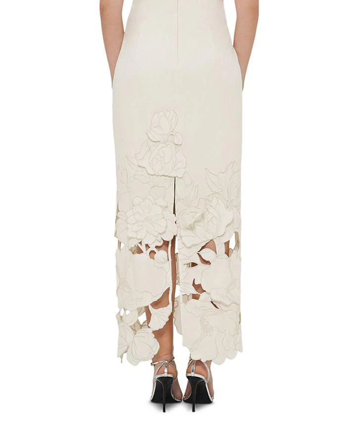 Leo Lin Rayna Appliqu Bustier Maxi Dress - Flamingo