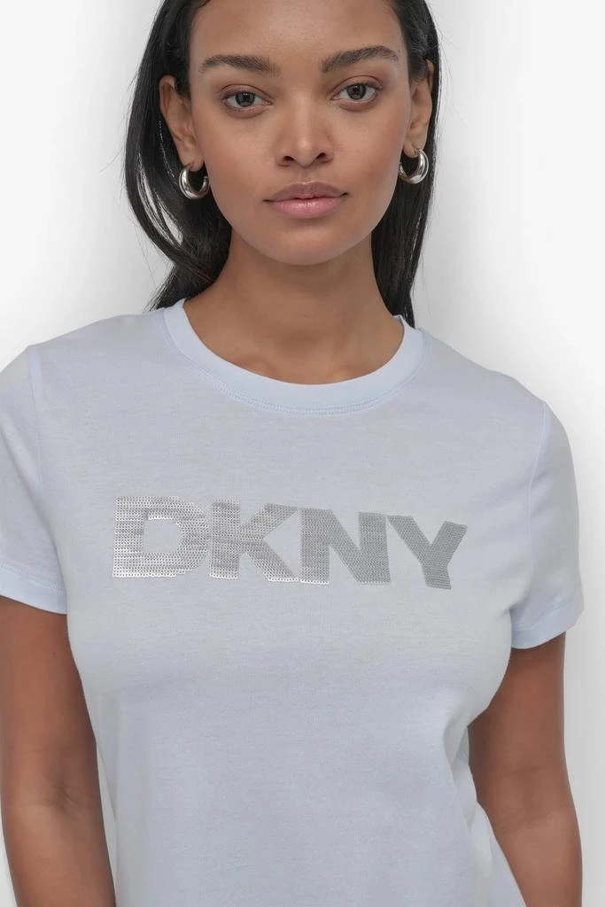 DKNY SEQUIN LOGO CREW NECK TEE 4