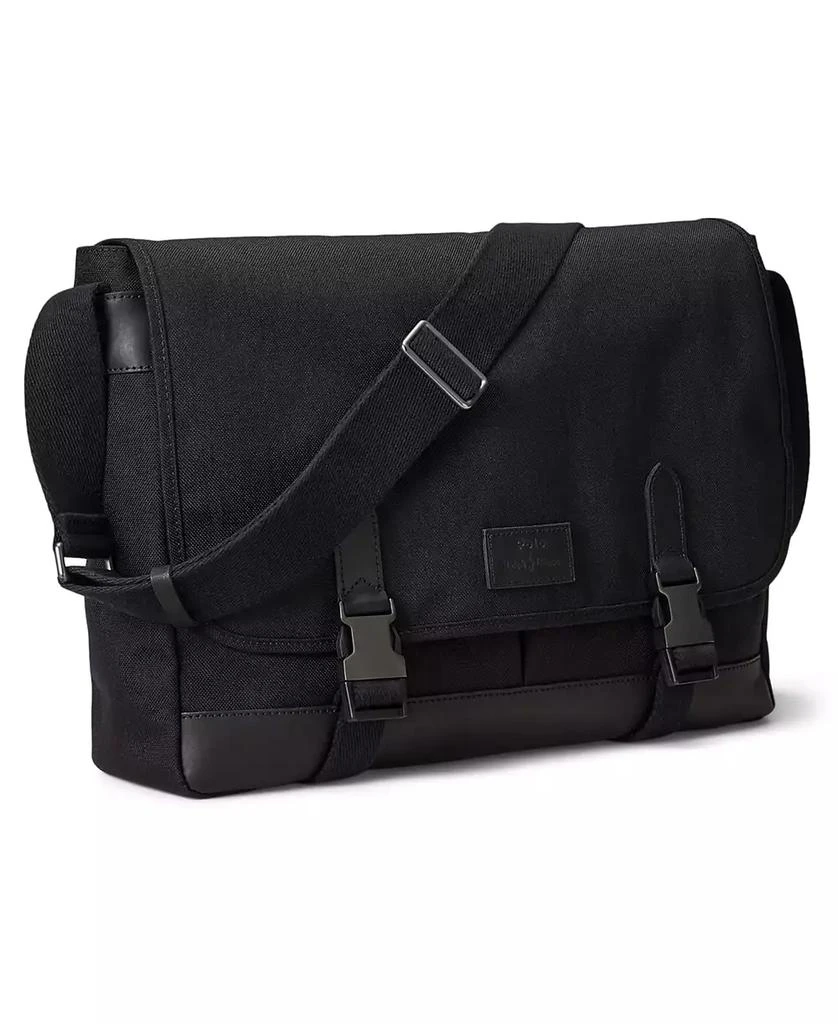 Ralph Lauren Men's Leather-Trim Travel Messenger Bag 3