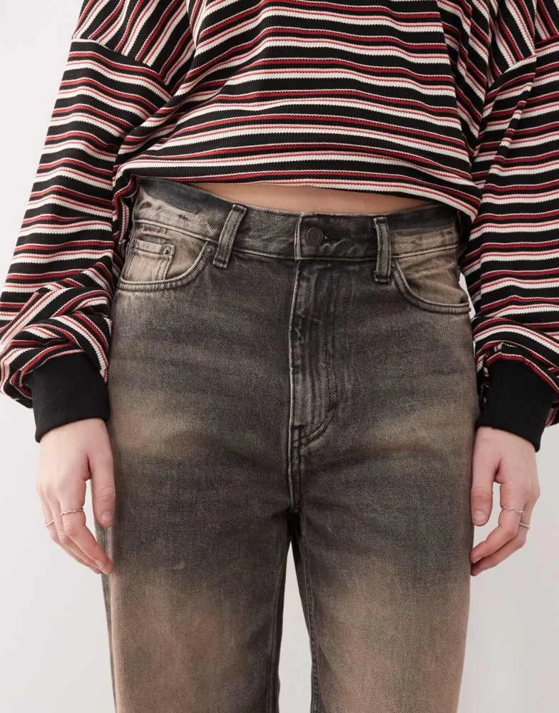Weekday Weekday Galaxy unisex baggy fit jeans with dirty rust wash in black 5