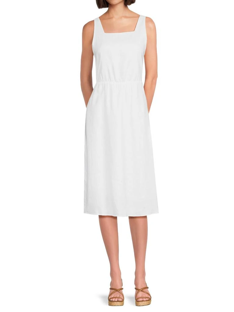 sleeveless long linen dress 100% Linen Sleeveless A-Line Maxi Dress TARA main image 0