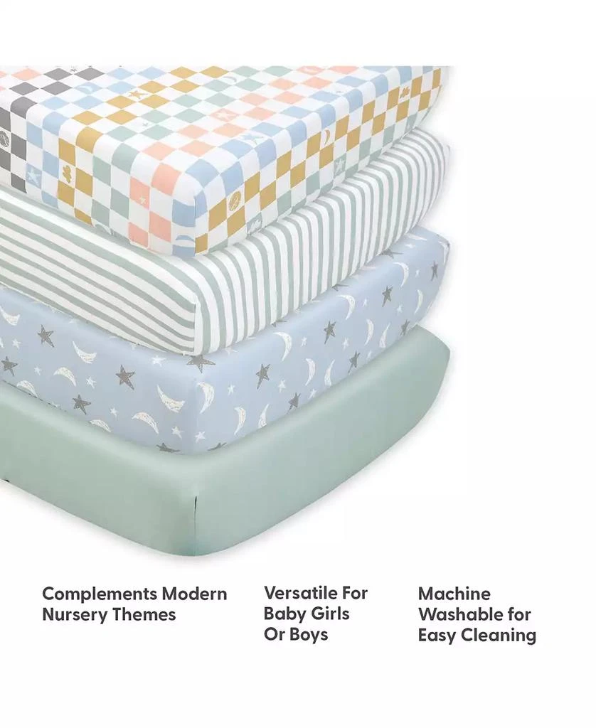 The Peanutshell Celestial Multi 4-Pack Fitted Crib Sheets 4