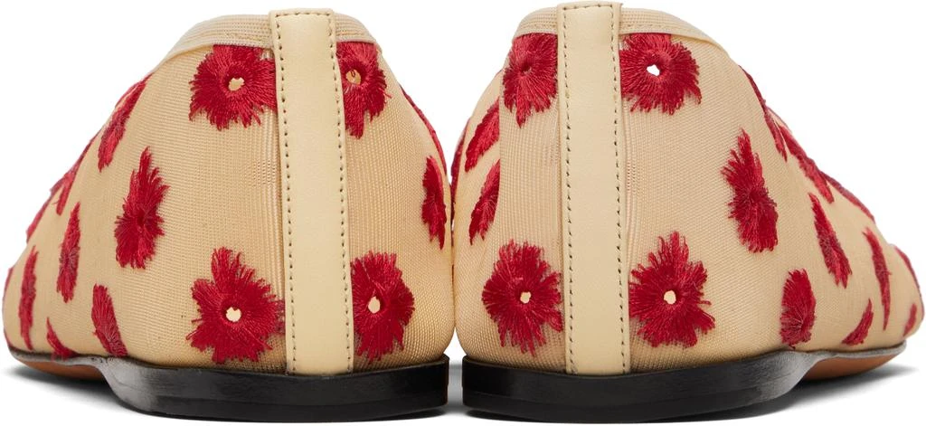 Proenza Schouler Beige Tee Embroidered Ballerina Flats 2