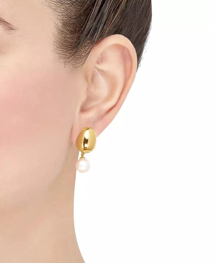 Honora Cultured Freshwater Pearl (8mm) Dangle Drop Earrings in 14k Gold 2