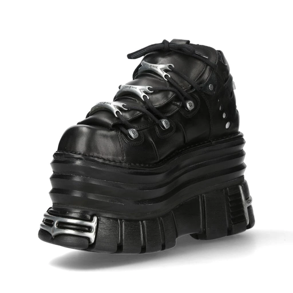 M-106-C181 Black Gothic Punk Chunky Platform Ankle Boots – On Sale