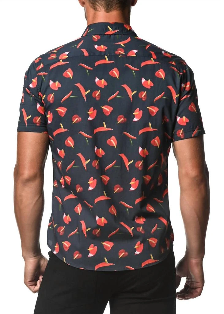 Postmarc Short Sleeve Woven Shirt In Navy/red 2