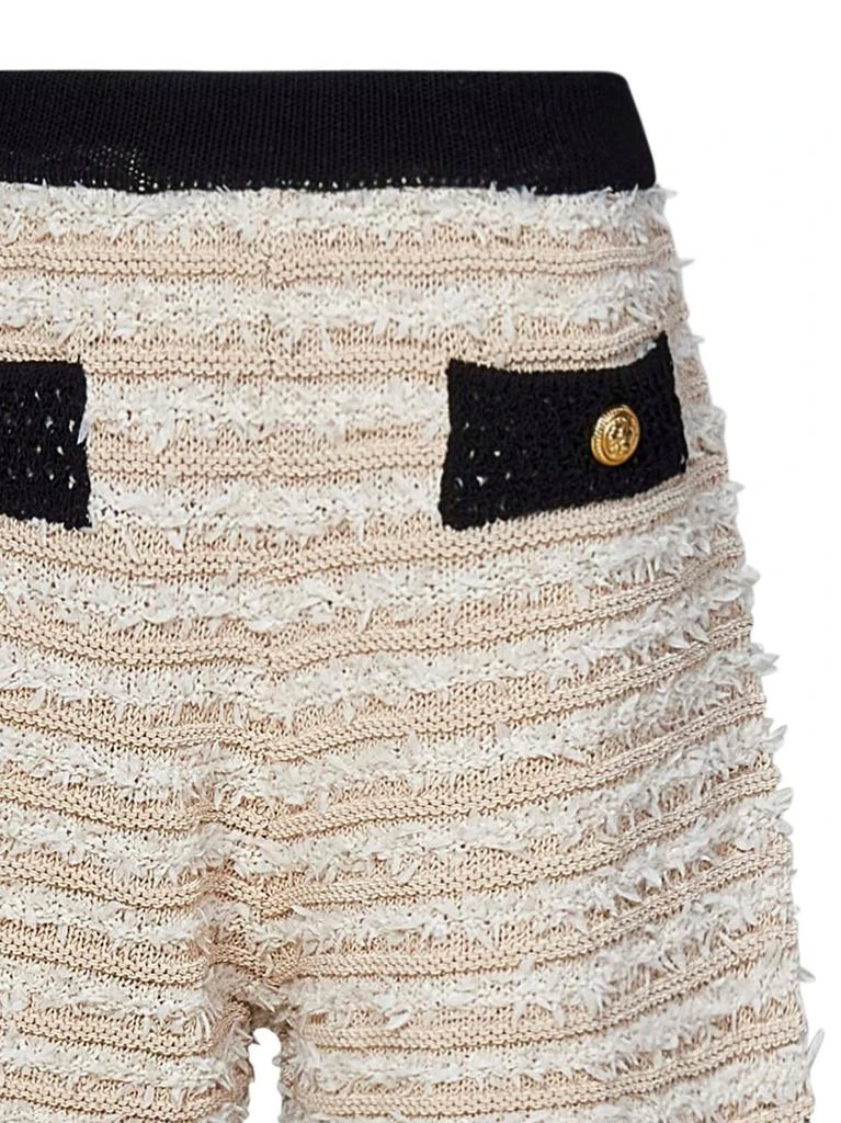 Balmain Balmain Kids Frayed Ribbed Knitted Shorts 3