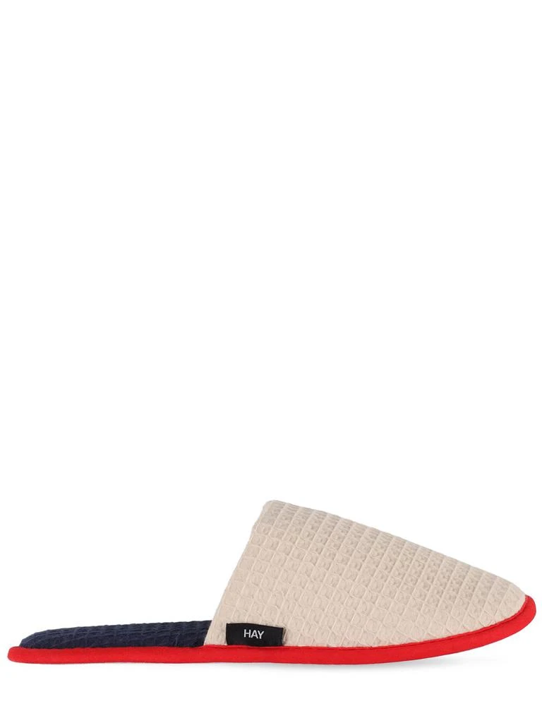 HAY Waffle Cotton Blend Slippers 1