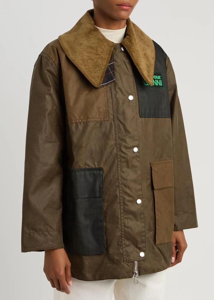 Barbour X Ganni Duffle panelled waxed cotton coat 2
