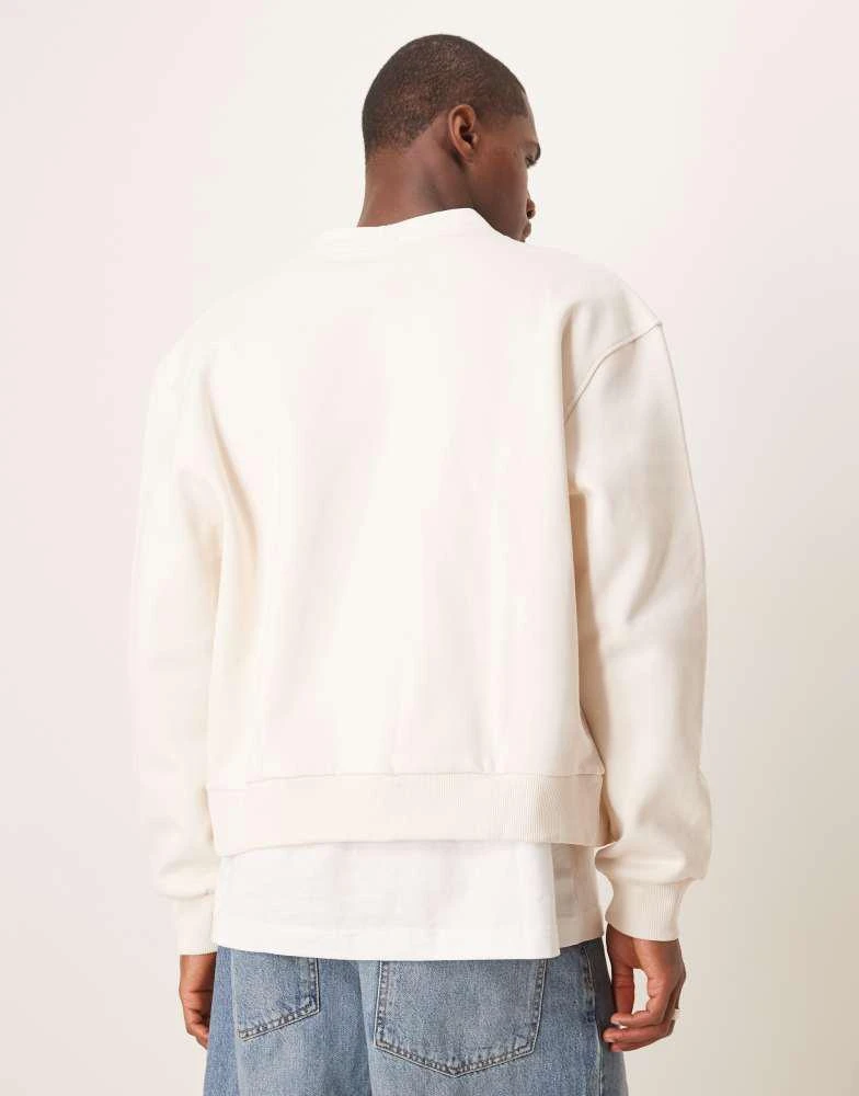 ASOS ASOS DESIGN premium heavyweight boxy oversized cardigan in white - CREAM 4