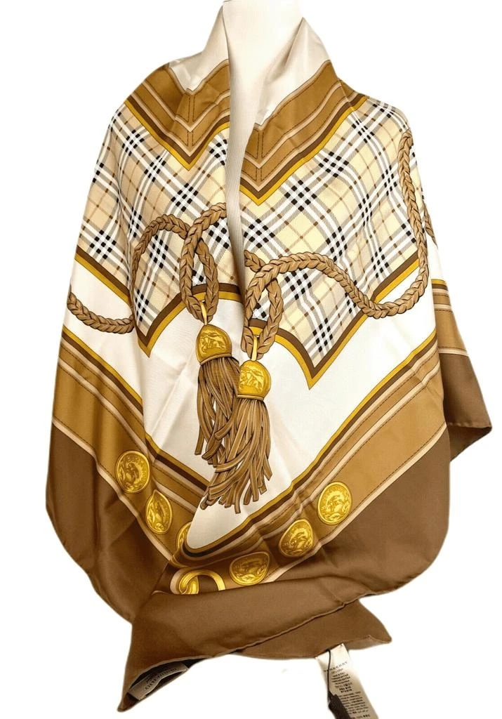 Burberry Women
s SilkScarf Shawl with Horse Tassel Print