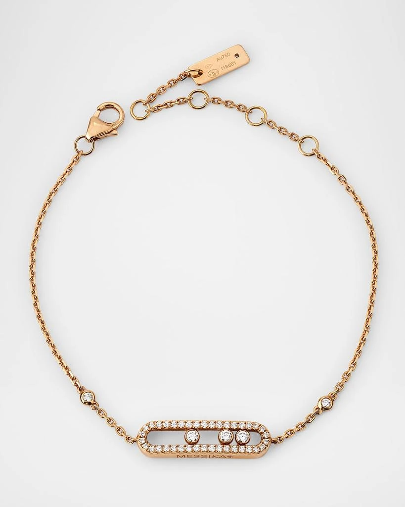 Messika Baby Move Pave Diamond Station Chain Bracelet in 18K Rose Gold 1
