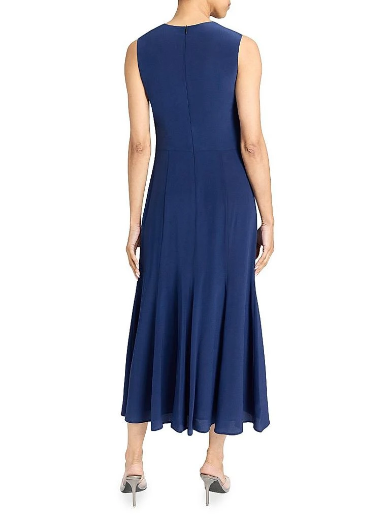 Santorelli Silk Crêpe de Chine Fit & Flare Midi-Dress 4