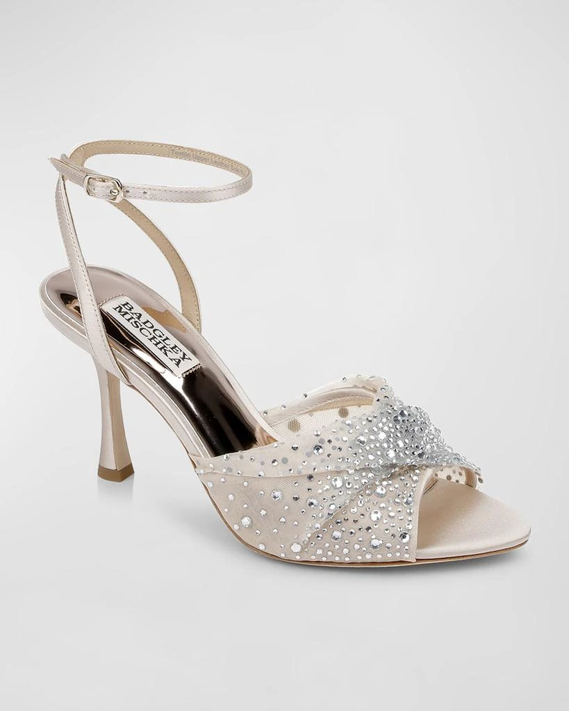 Badgley Mischka Cameryn Embellished Mesh Ankle-Strap Sandals 2