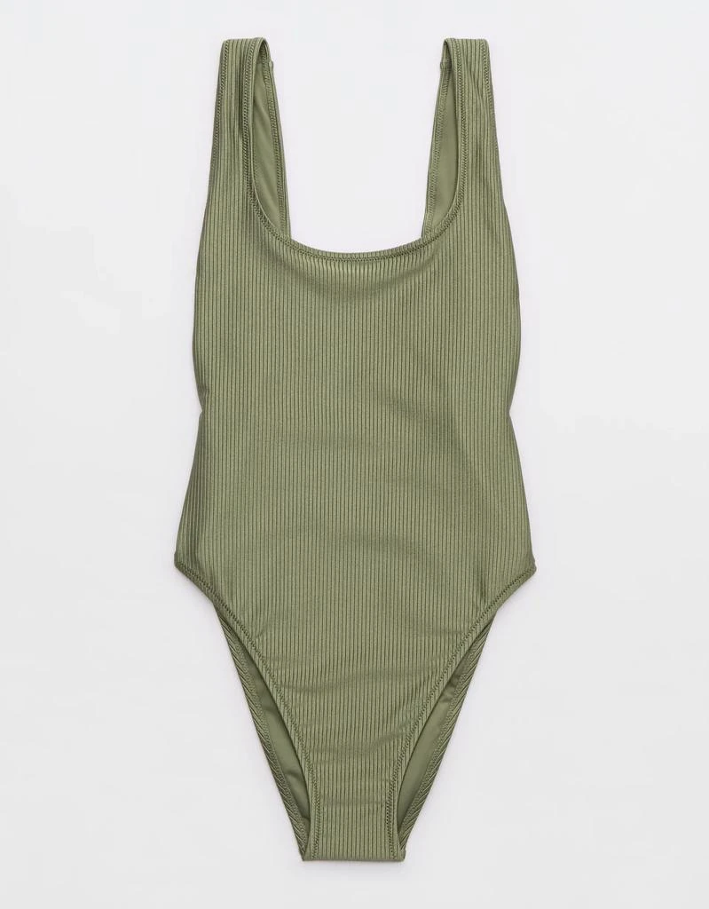 Aerie Aerie Shine Rib Birthday Scoop Cheekiest One Piece Swimsuit 3