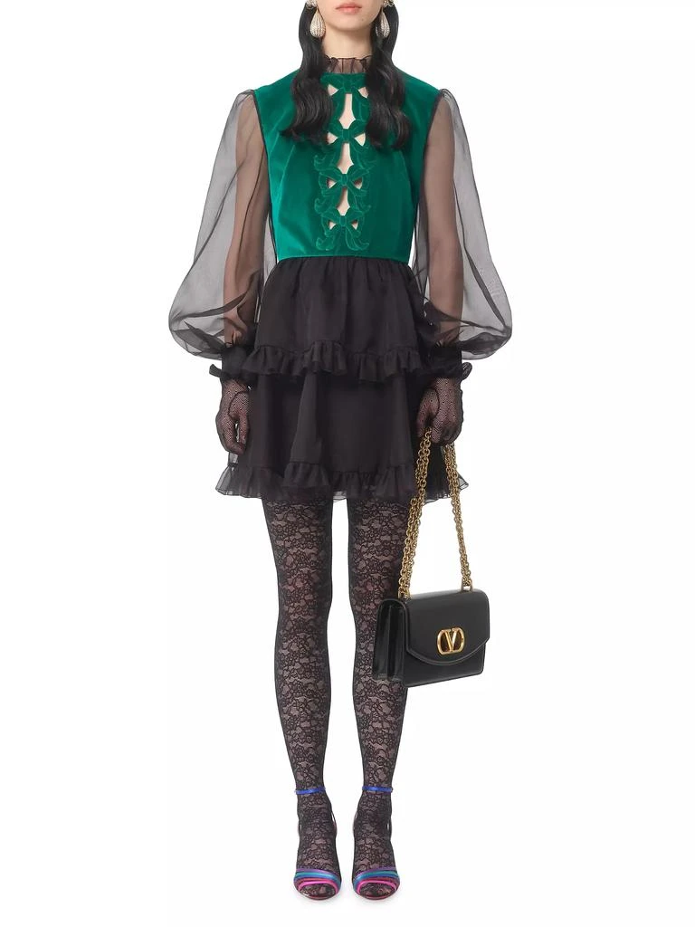Valentino Short Embroidered Organza Dress 2