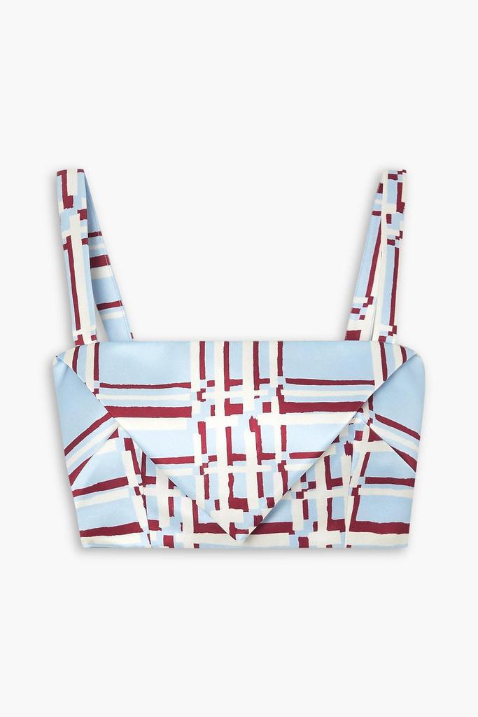 Emilia Wickstead Zori cropped checked taffeta top