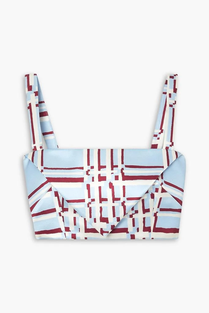 Emilia Wickstead Zori cropped checked taffeta top 1