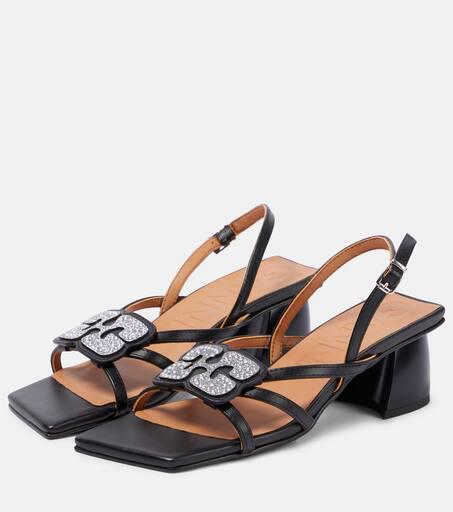 GANNI◆Embellished fauxレザーサンダル Ganni Embellished faux leather sandals - Sandals - Compare