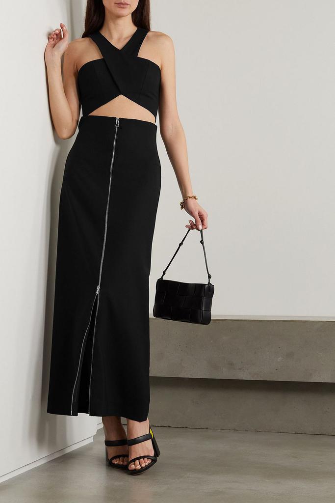 GAUCHERE Cropped wool-blend halterneck top