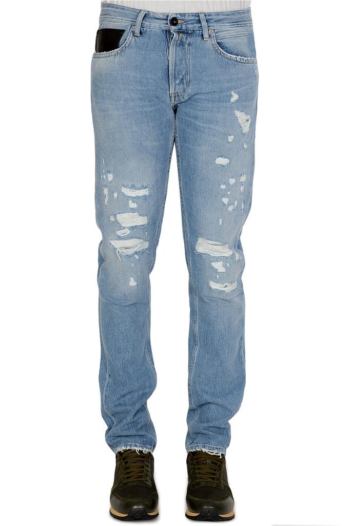 Replay Straight Fit Ripped Jeans