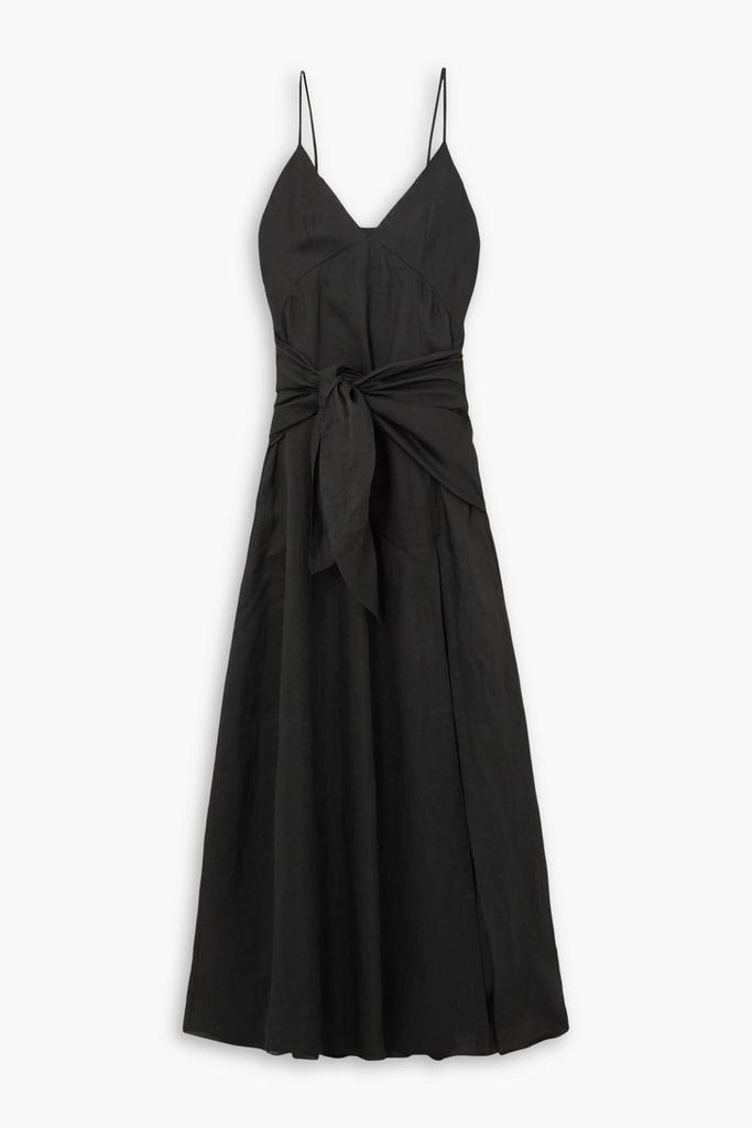 CORTANA Juliana tie-front ramie maxi dress