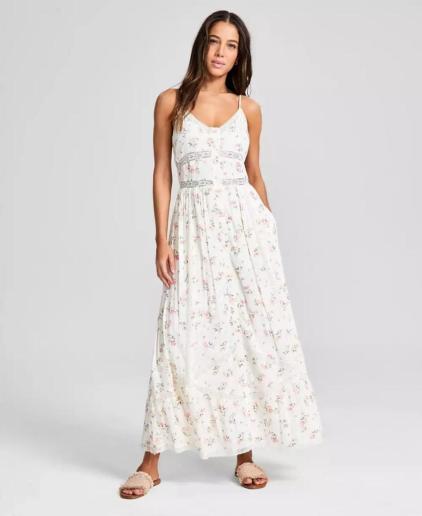 Flare Dress Macys Lace Dresses Women's Lace-Inset Fit Flare Maxi