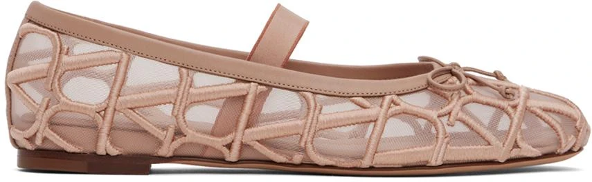 Valentino Pink Toile Iconographe Ballerina Flats 1